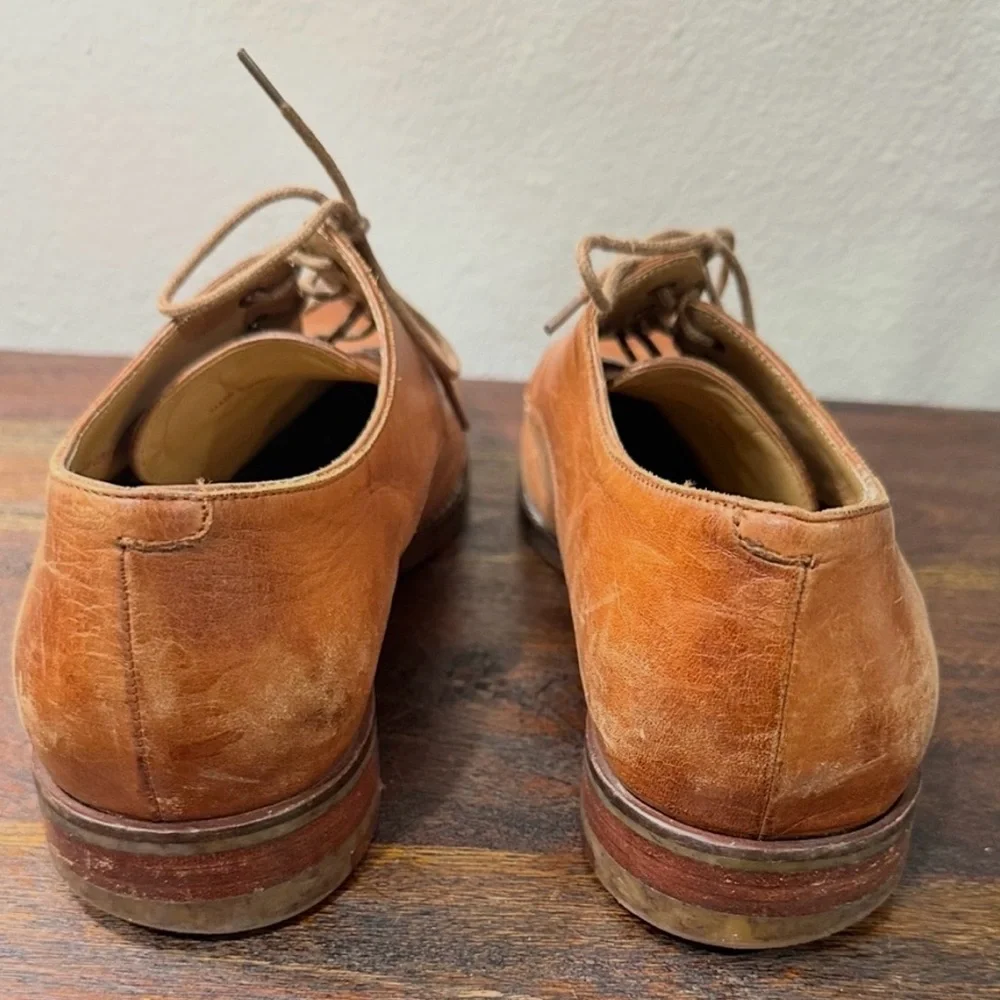 Vintage Cole Haan Tan Leather Plain Toe Oxford Dress‎ Shoes US Size 9.5W